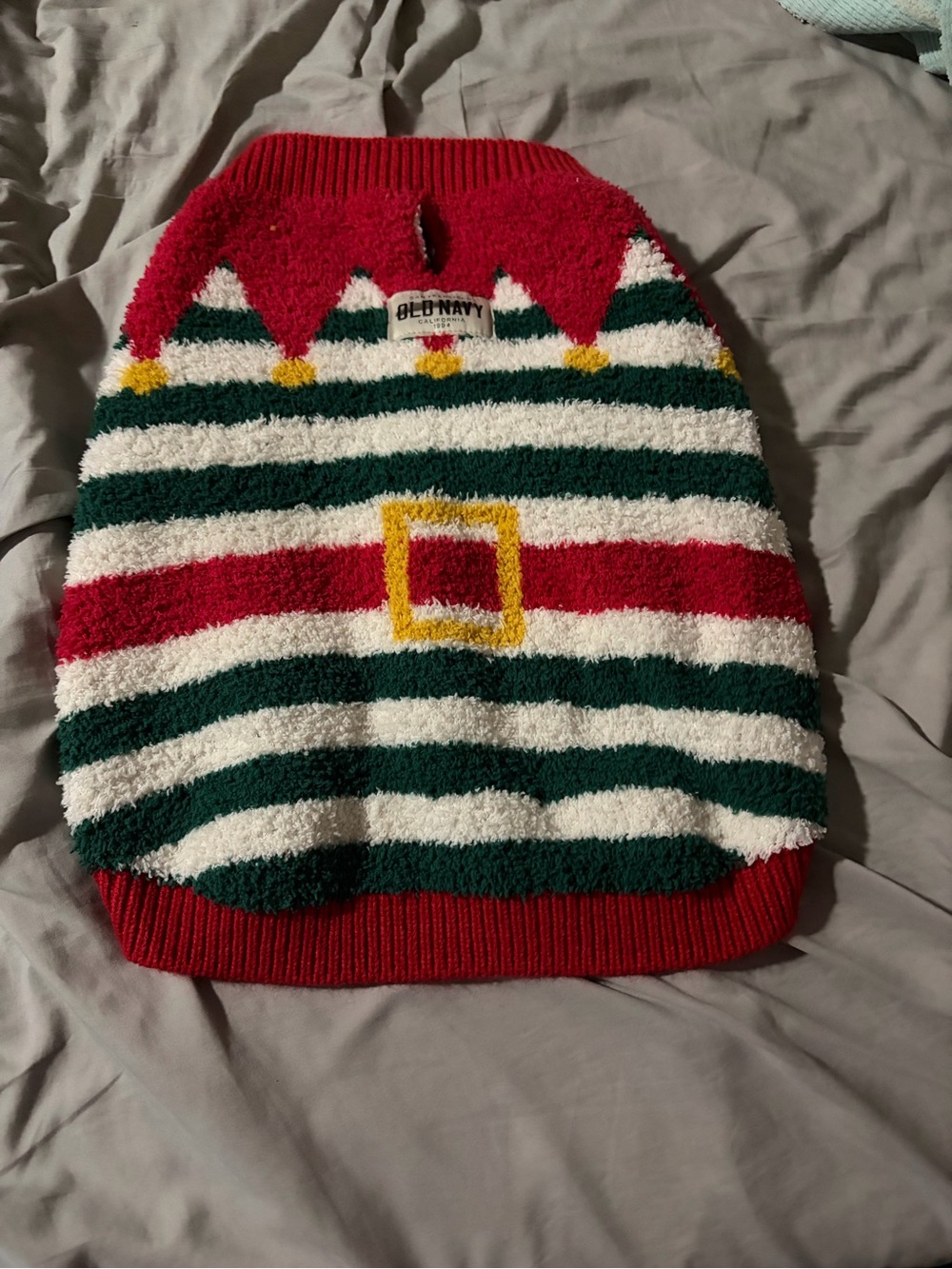 Old Navy Red, Green & White Elf Stripe Holiday DOG/ Animal Sweater